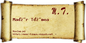 Maár Tímea névjegykártya